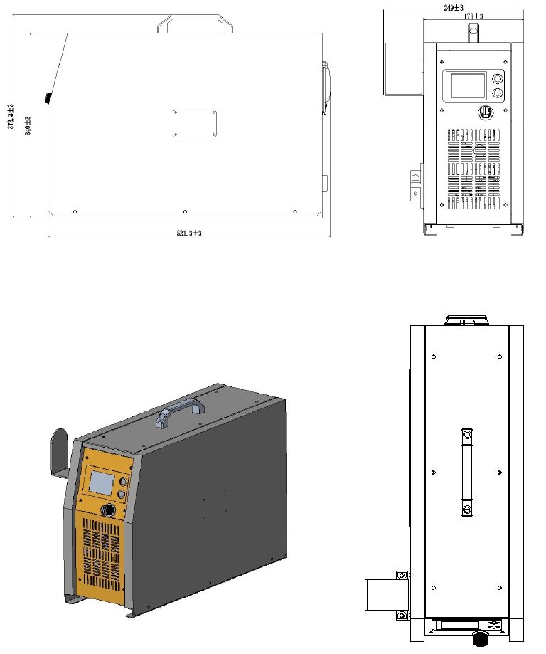 Cargador externo de alta protección del IP 67 de 10KW para la carretilla elevadora 200V45A